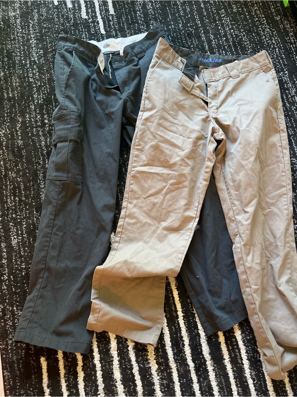 Dickies Men's Black Cargo Pants & Tan Chinos